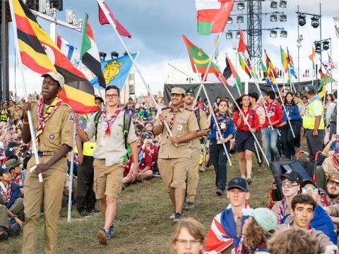 Jamboree Scout Mondial 2019, Amérique du Nord, cérémonie d'ouverture, drapeaux