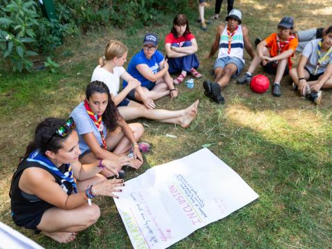 Participants of Roverway 2018 have a discussion on the topics of diversity and inclusion.