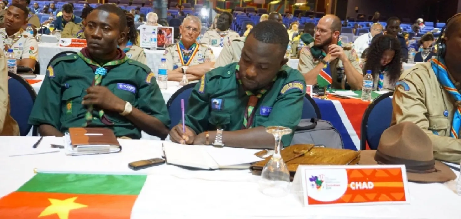 Scouts of Cameroon at the Regional conference in Harare in 2018
