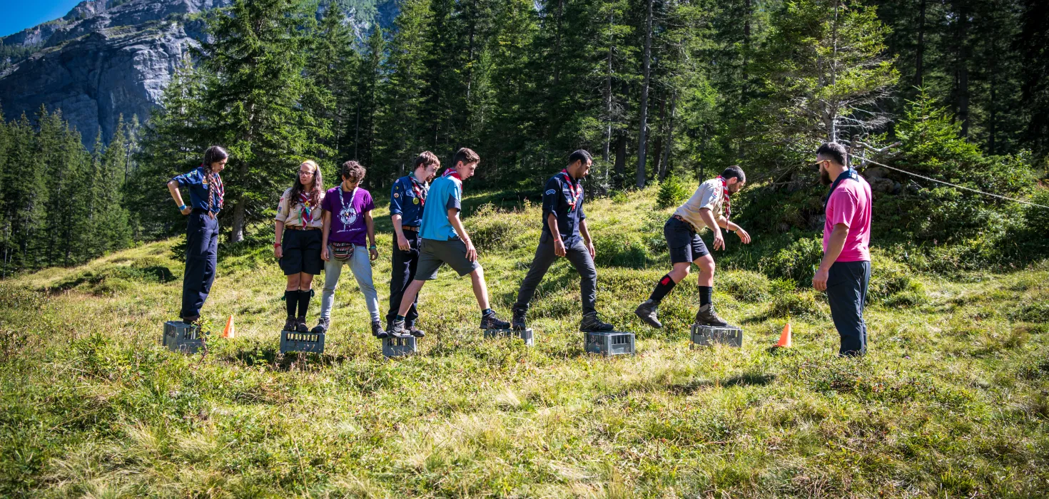 Scouts playing together at KISC