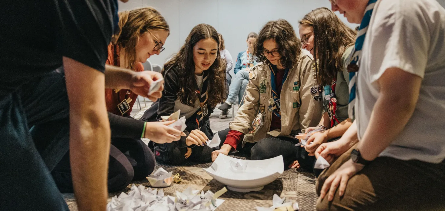 Participants from The Academy during a workshop on Peace Education.