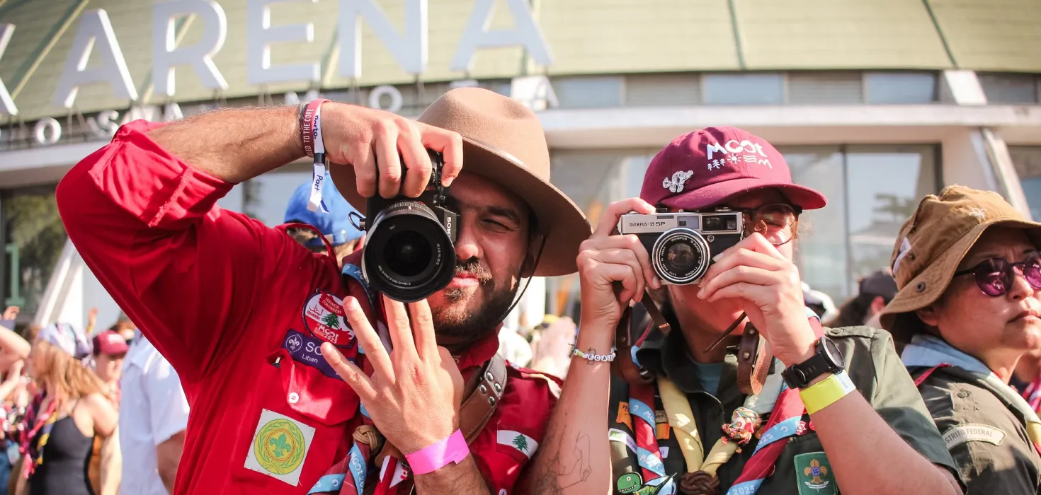 Scouts taking a photo