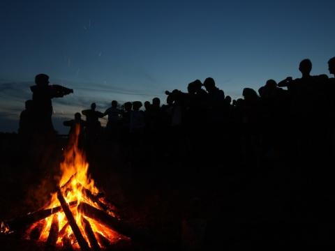 Campfire at night