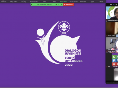 Zoom Call From Interamerica engaged in the Youth Dialogues 2022