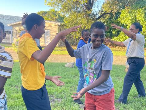 Scouts from Antigua & Barbuda taking part in fun activities