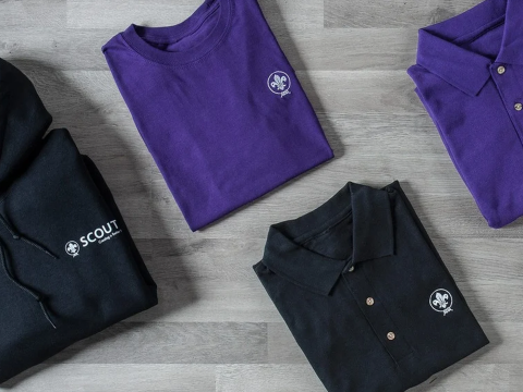 A range of World Scouting clothing available at the World Scout Shop, like hoodies and t-shirts