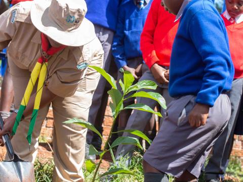 Scouts commemorating Earth Hour in Africa