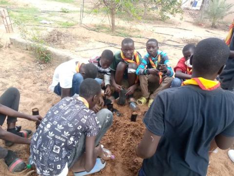 Senegalese Scouts plant trees for their community