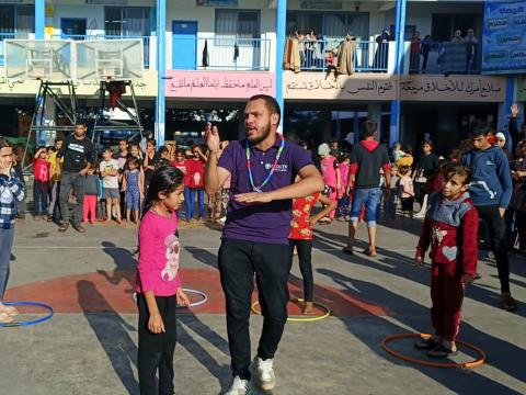 Palestinian Scouts help support children in refugee camps in Gaza