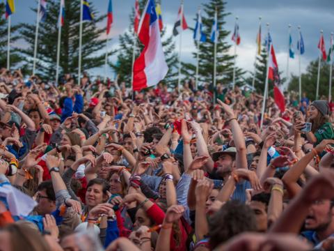 Audience during the World Scout MOOT in Iceland.