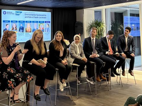 Speakers at an event with SAP and World Scouting
