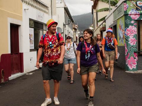 Scouts walking in Portugal