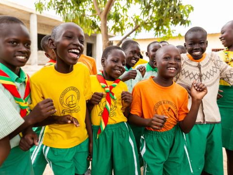 Scouts in Sudan smile