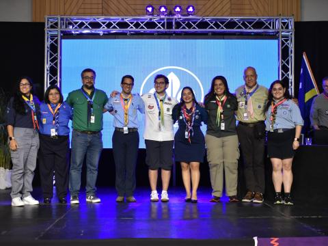 The elected Interamerican Scout Committee on stage.