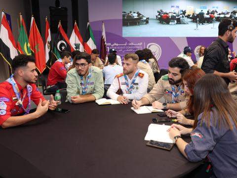 Participants talking in the Arab Youth Forum