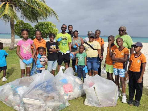 scouts cleaning a beach