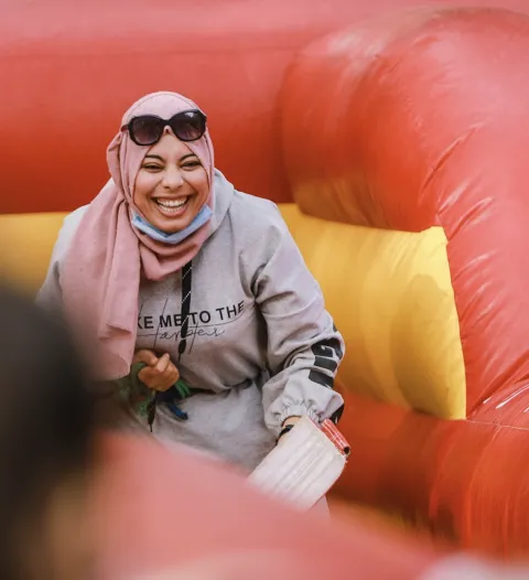 A Scout from Tunisia smiling for the camera
