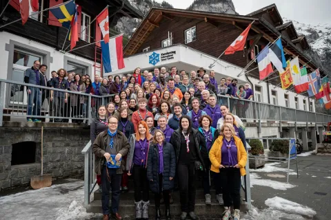 regional volunteers from the Europe Scout Region taking a group photo