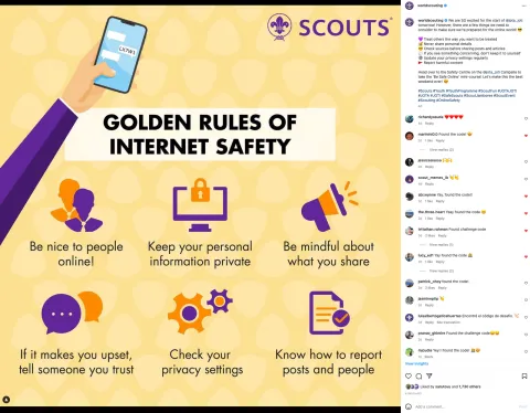 Scouts learned about online safety during the Jamboree On The Internet. Safety is a top priority in all Scouting events, online and offline.