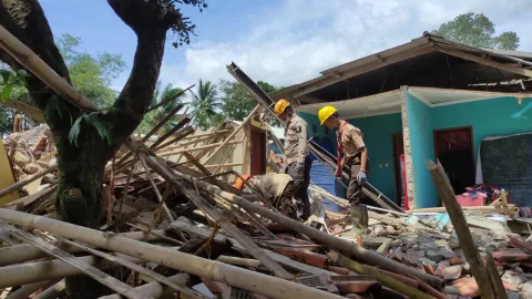 Des Scouts participent à une opération de sauvetage dans les décombres