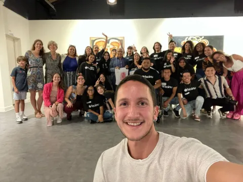 Participants of the Youth Network for Mental Health in the Modern Art Museum in Panama