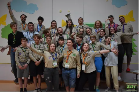 Photo de groupe des Scouts de l'équipe d'organisation de ZOT.