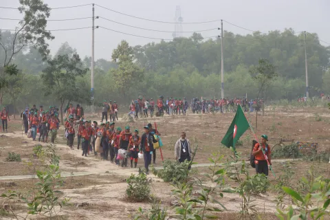 Scouts hiking activity