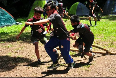 jazper with Scout friends