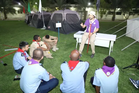 a team of scouts from Emirates are gathering