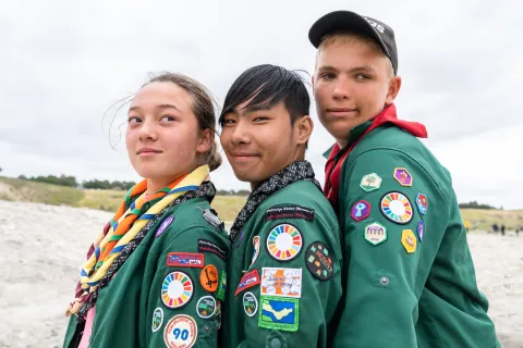 Scouts in Denmark pose for a photo