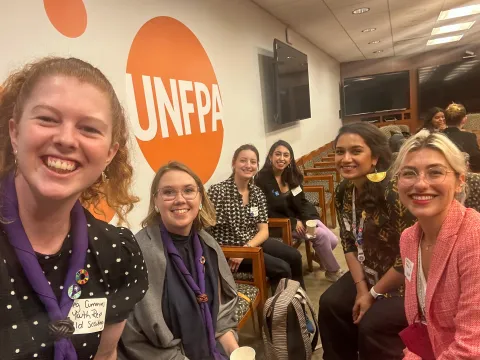 Scouts meet with UNFPA members during the United Nations General Assembly in NYC