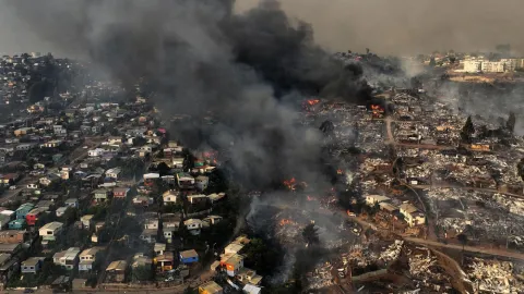 Incendios forestales y devastación en Chile