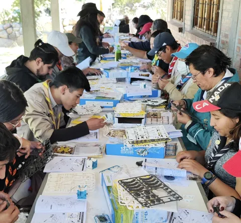 Scouts in a workshop