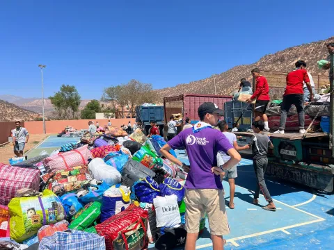 Scouts helping out