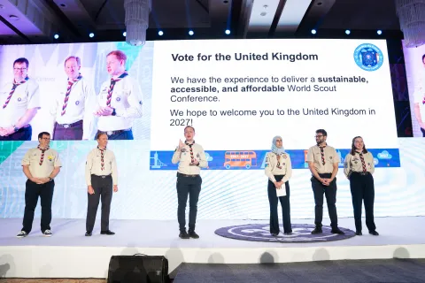 The Scout Association presents their bid during the World Scout Conference.
