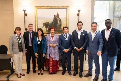 In the picture, ministers of the Egyptian Government, representatives of partners, UN Deputy Secretary General, Ahmad Alhendawi and Andy Chapman