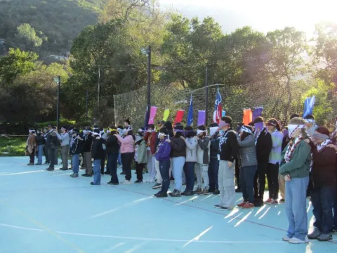 Scouts in a leadership activity