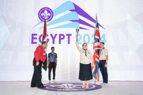 Ceremonial handover of the World Scout Conference to the UK