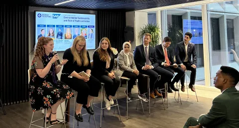 Speakers at an event with SAP and World Scouting