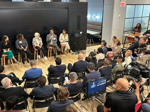 Youth reps speaking at UNGA 2024