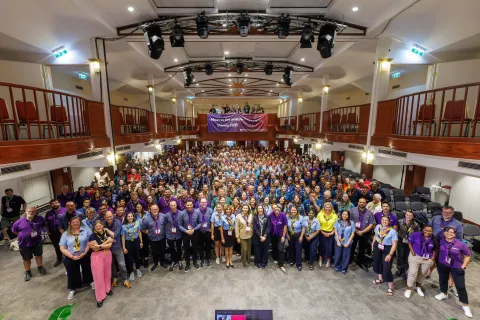 Group picture of the 18th European Guide and Scout Conference.