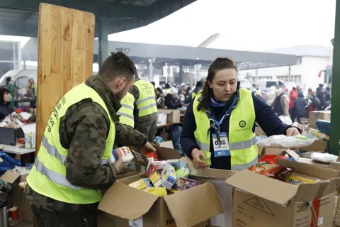 Polish Scouts organise supplies during their efforts to support Ukrainian refugees.