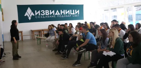 Scouts listening to a speaker