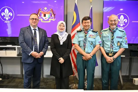 Representatives from World Scouting, the Malaysian government and PPM