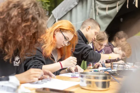 Scouts join handcraft workshops during the event.