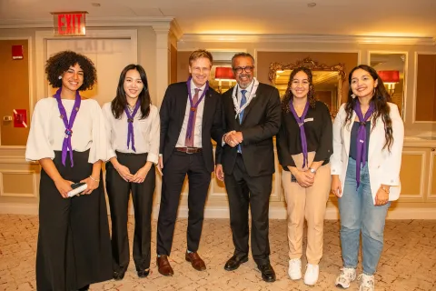 youth reps meeting WHO's Tedros