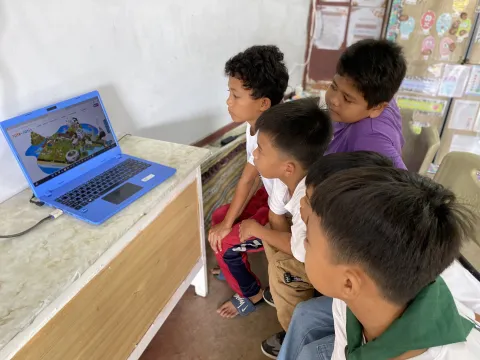 Young Scouts taking part in JOTA-JOTI