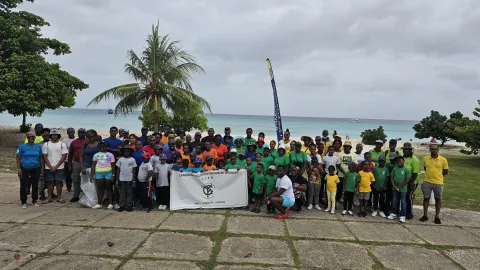 Barbados Scouts in a beach