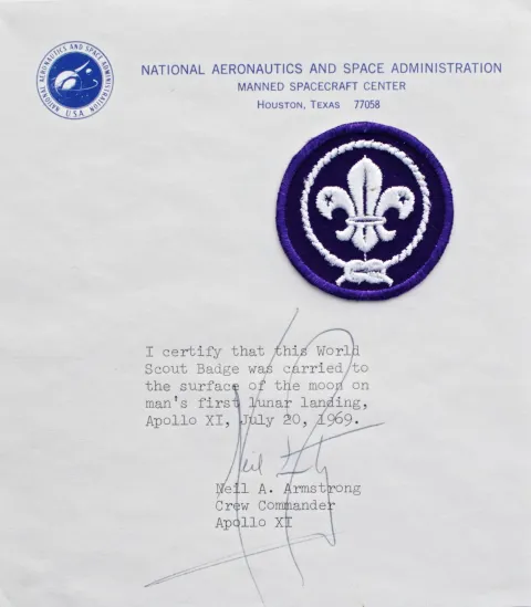 Neil Armstrong's badge taken to the moon