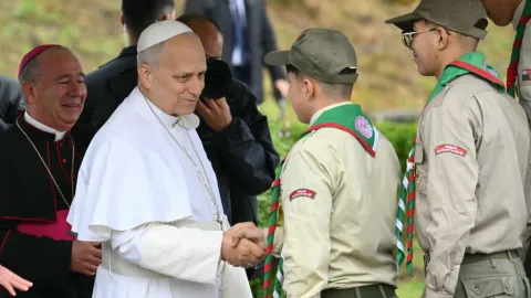 Pope Leo XIV meets Scouts